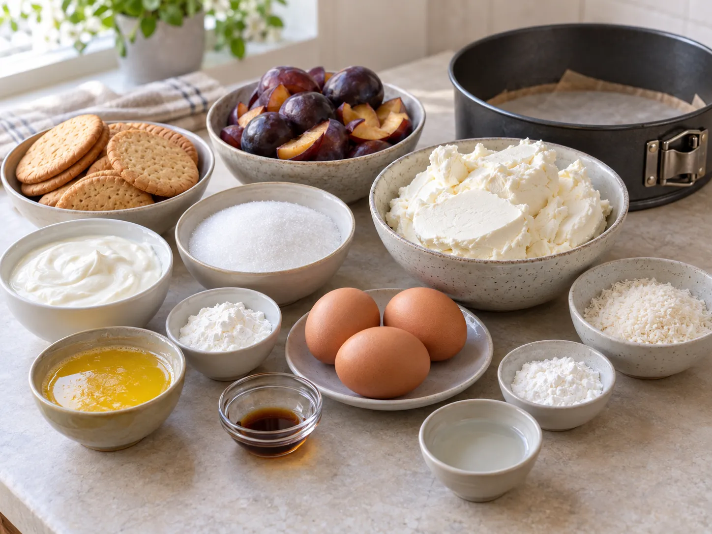 plain butter biscuits, without filling, unsalted butter, softened, full-fat cream cheese, plain, gr