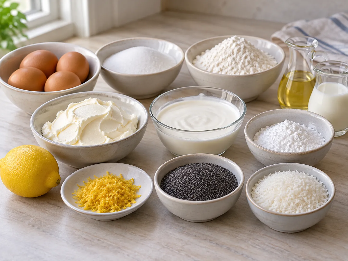 large eggs, granulated sugar, all-purpose wheat flour, neutral sunflower oil