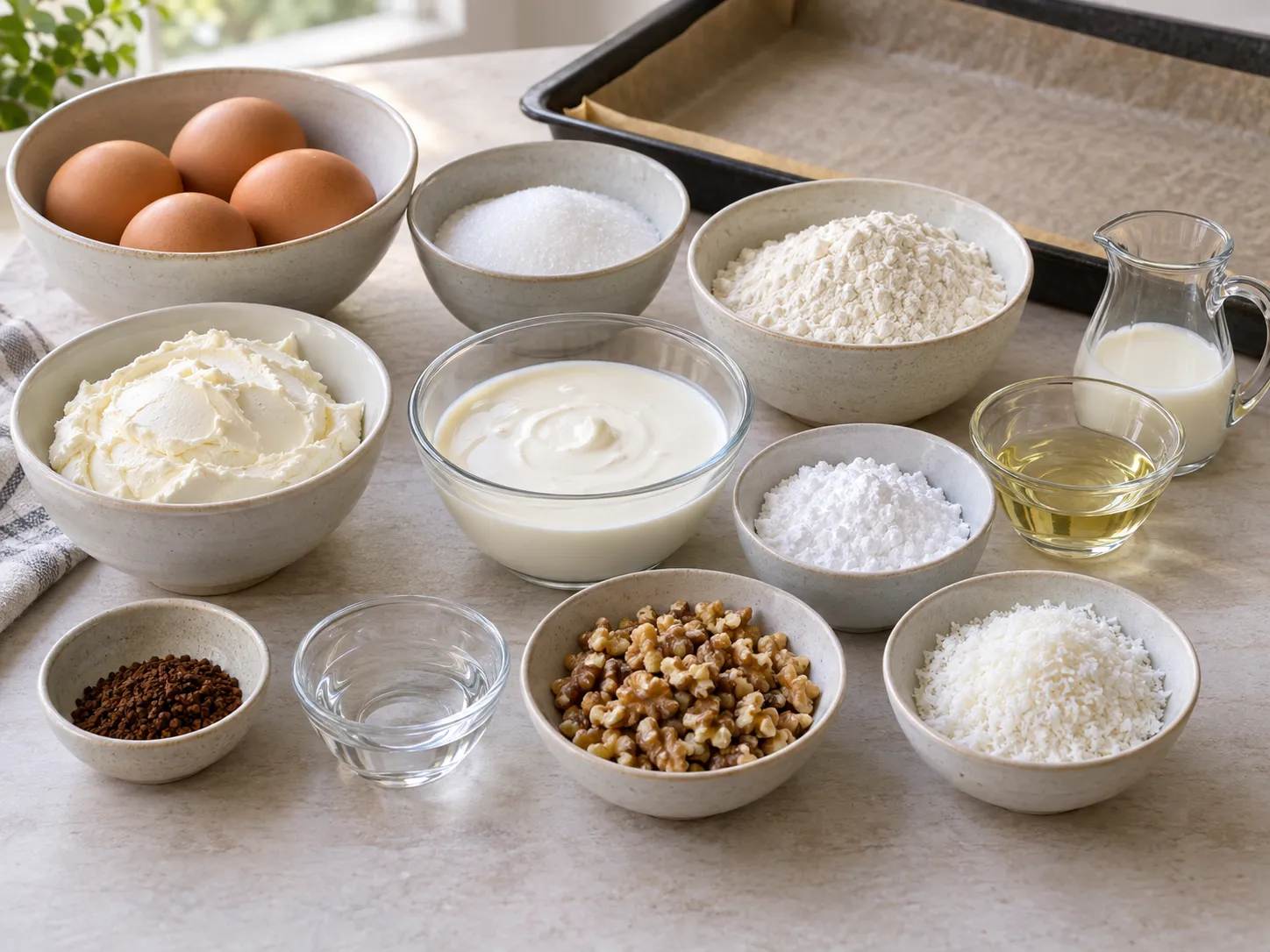 large eggs, granulated sugar, all-purpose wheat flour, neutral sunflower oil