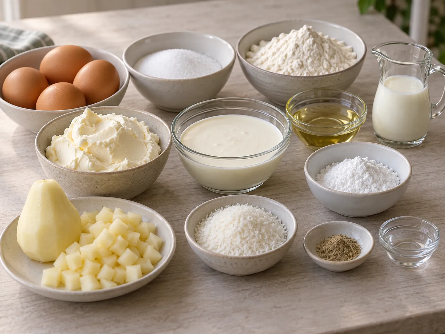 large eggs, granulated sugar, all-purpose wheat flour, neutral sunflower oil