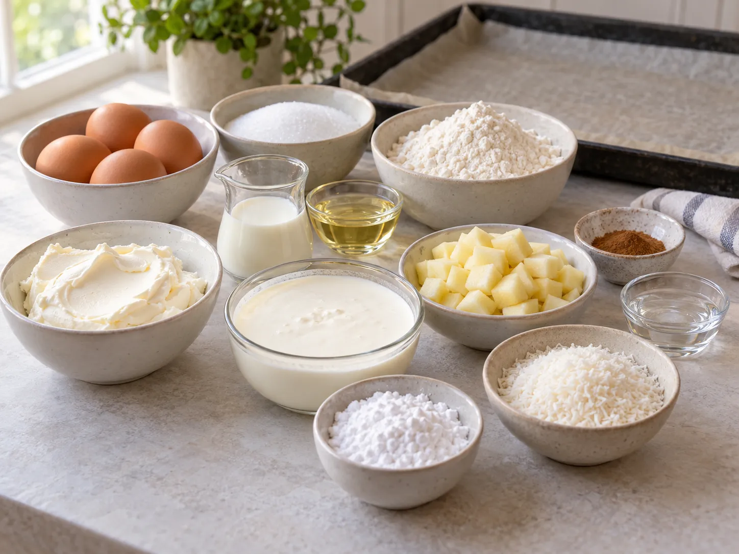 large eggs, granulated sugar, all-purpose wheat flour, neutral sunflower oil
