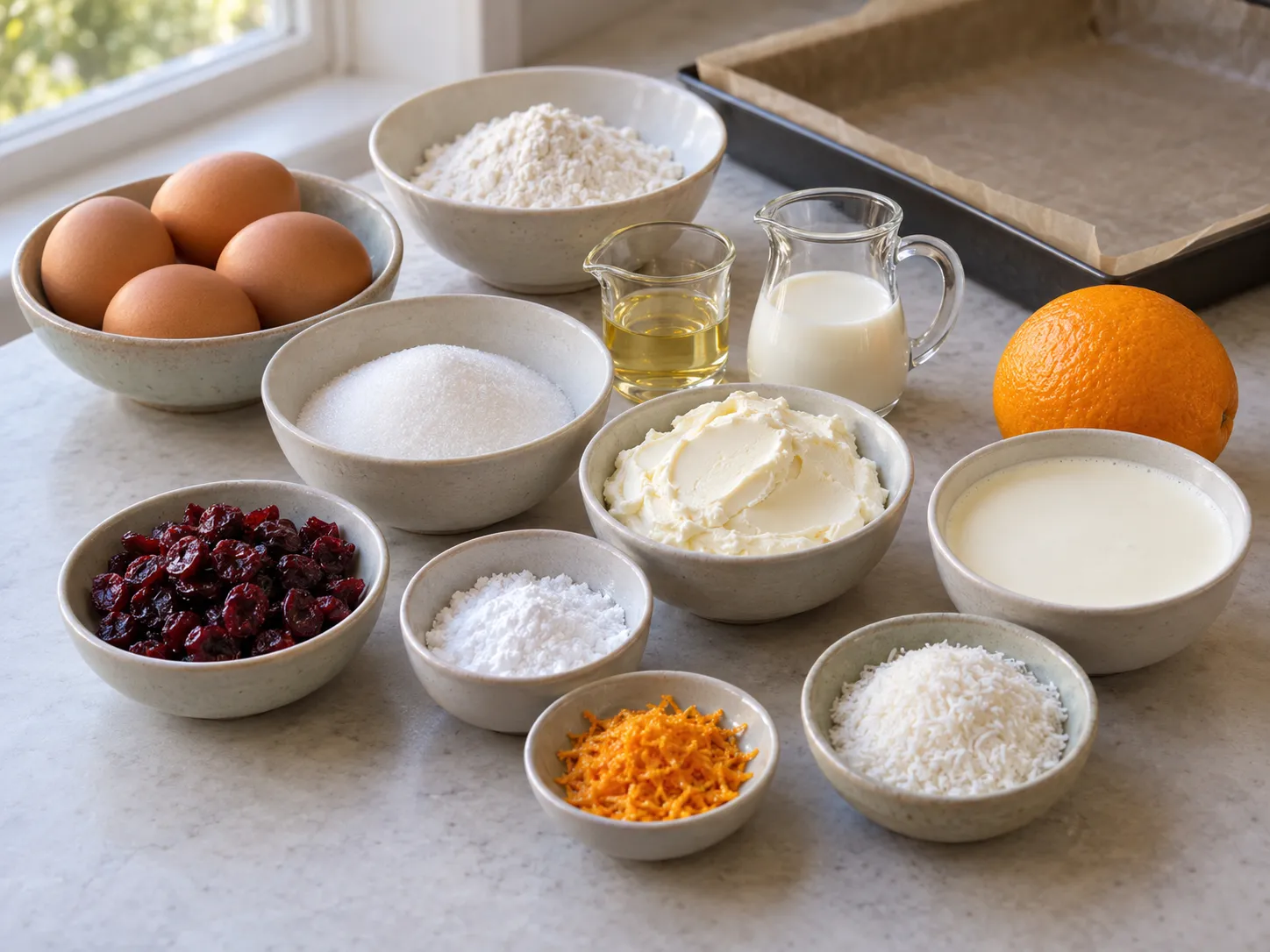 large eggs, granulated sugar, all-purpose wheat flour, neutral sunflower oil