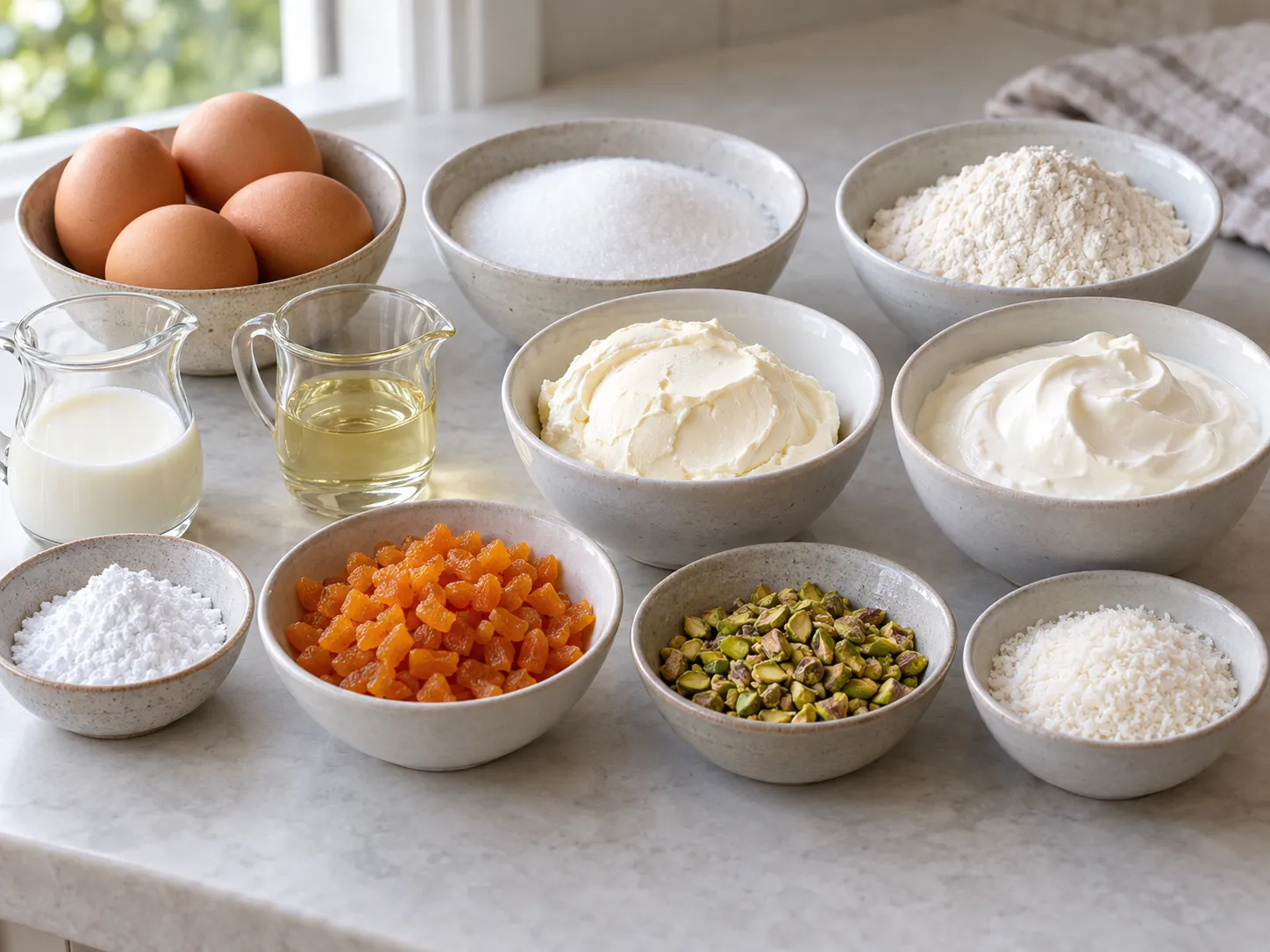 large eggs, granulated sugar, all-purpose wheat flour, neutral sunflower oil