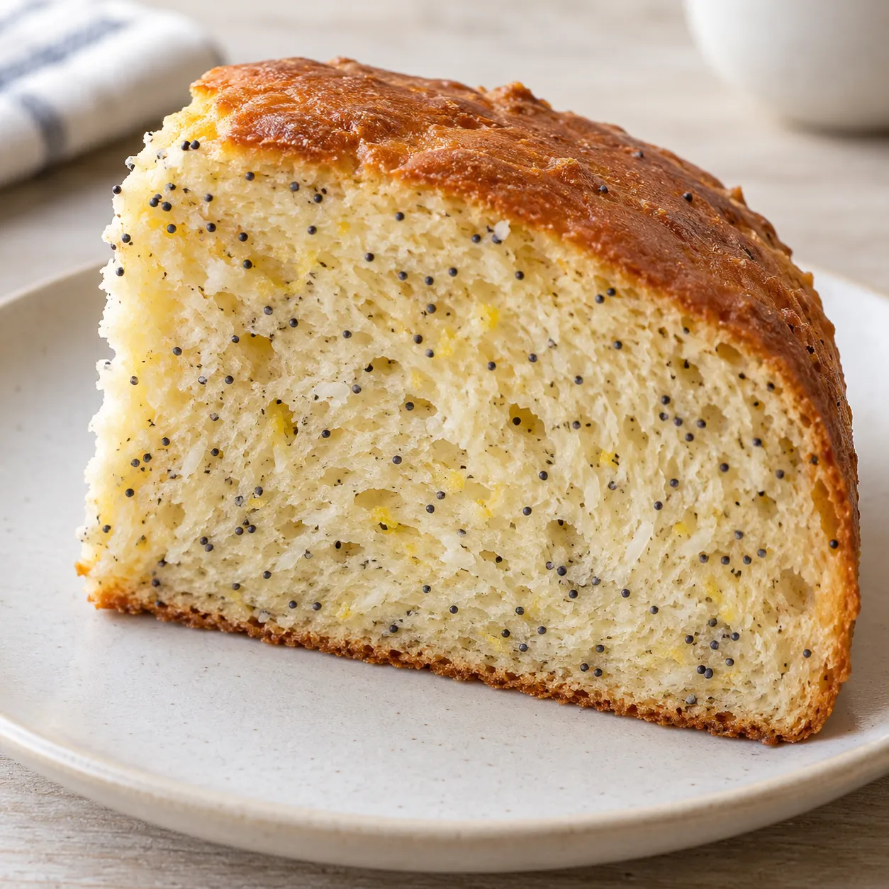 Sweet yeast cake with lemon and poppy seeds — coconut