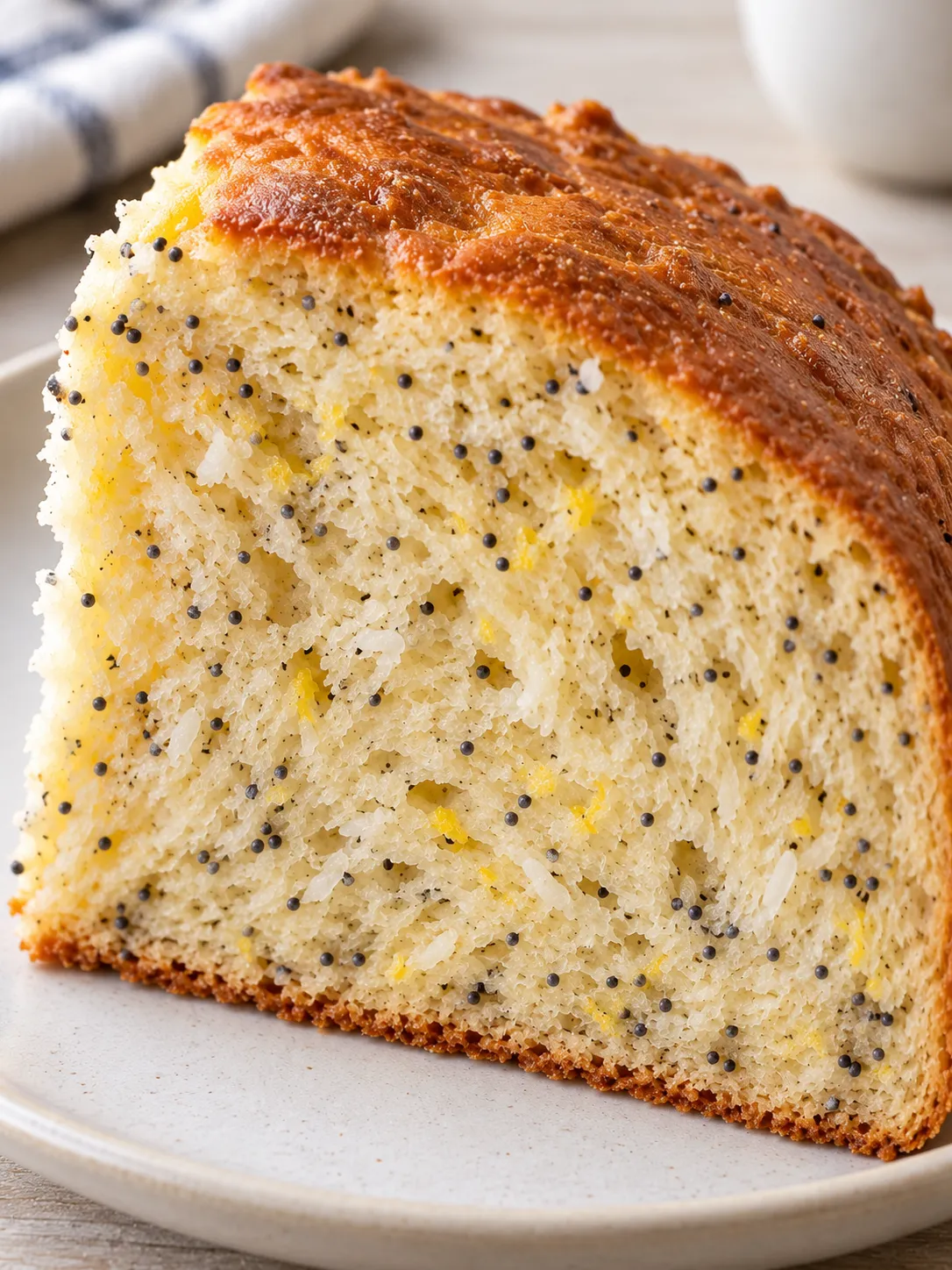 Sweet yeast cake with lemon and poppy seeds — coconut