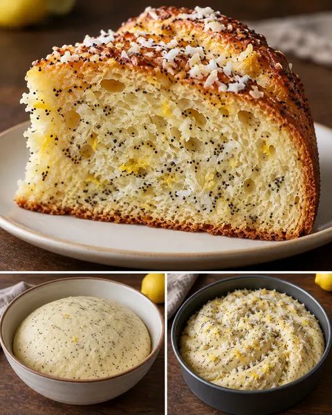 Sweet yeast cake with lemon and poppy seeds — coconut