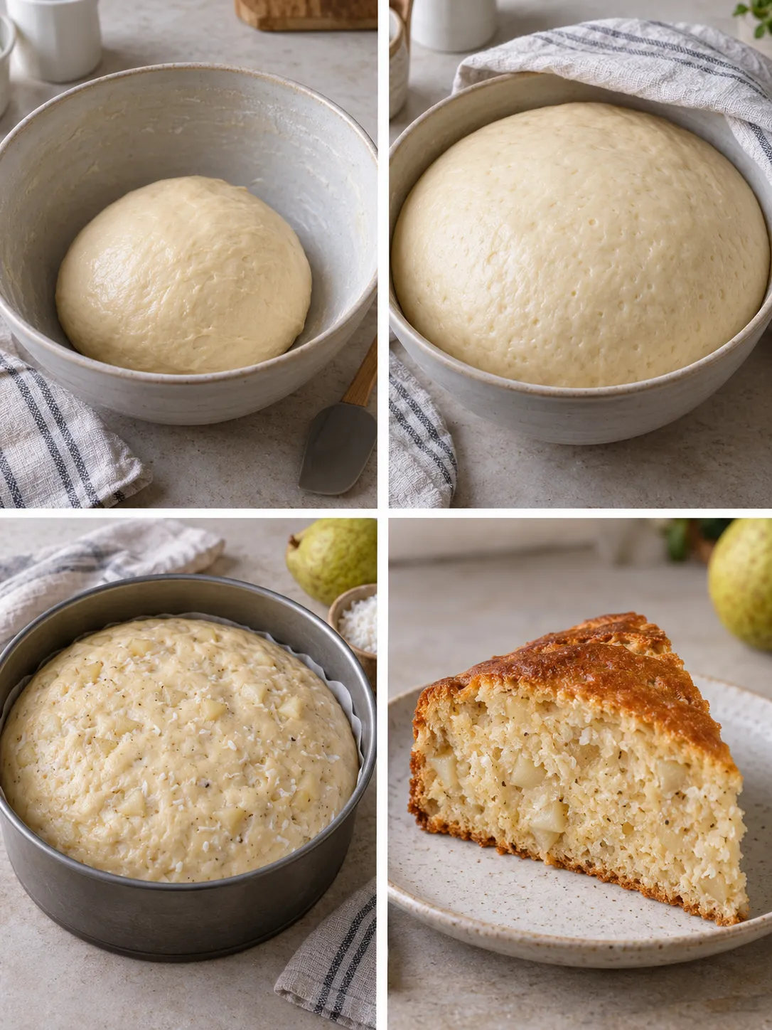 Sweet yeast cake with cardamom and pear — coconut