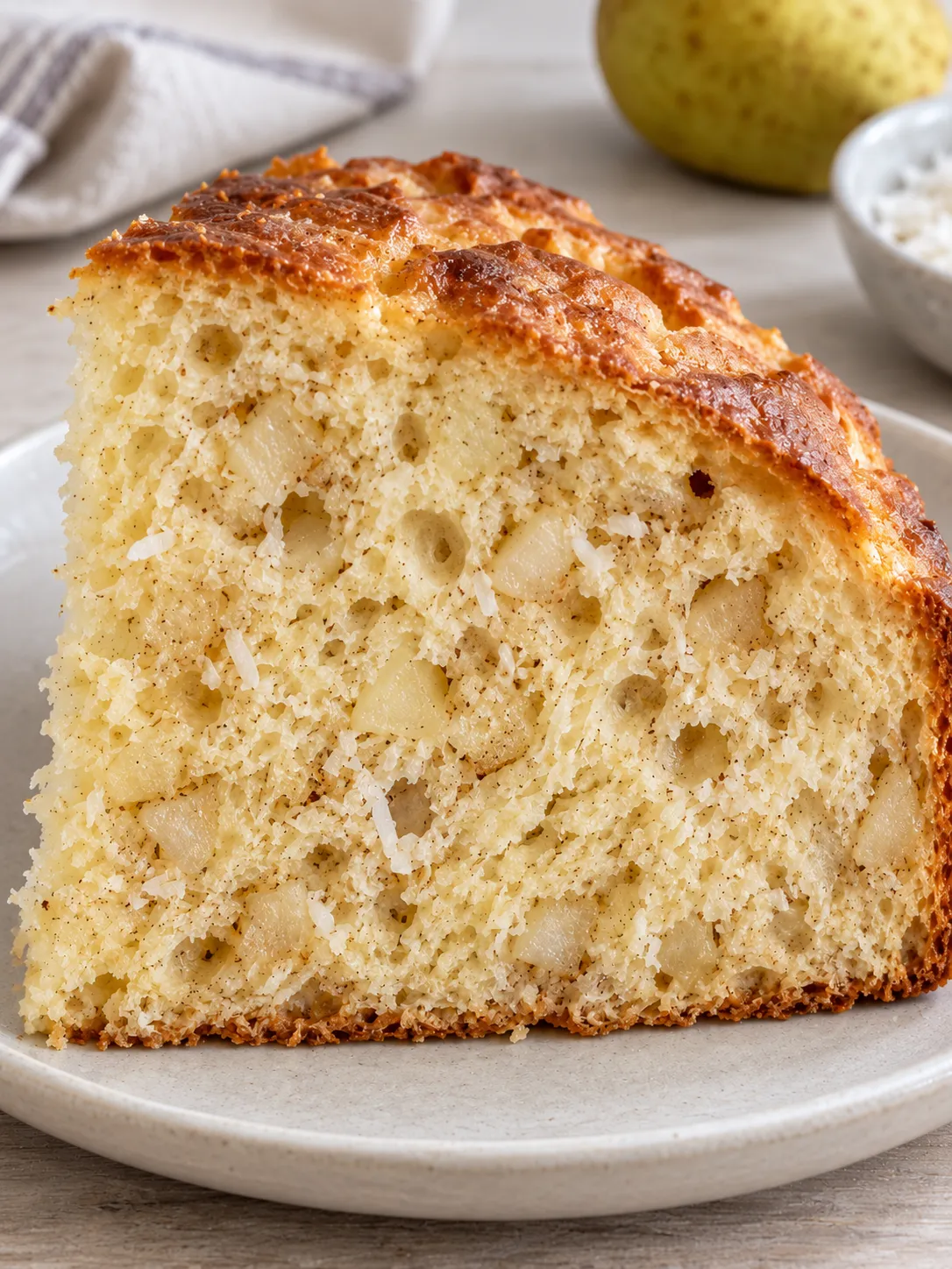 Sweet yeast cake with cardamom and pear — coconut