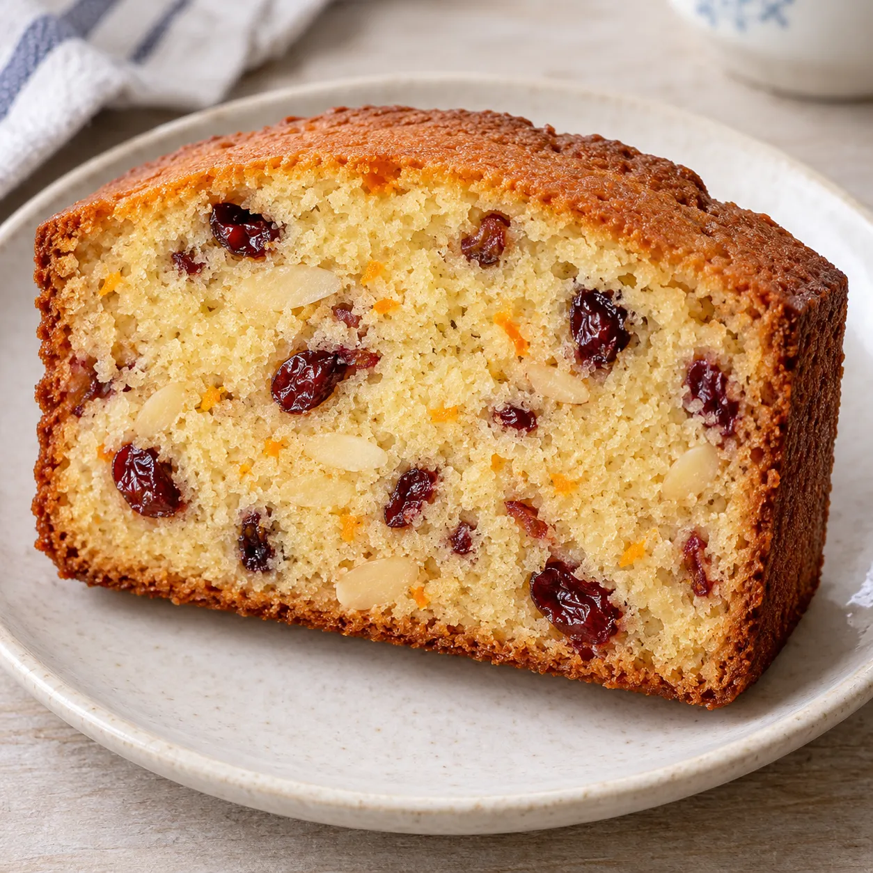 Butter loaf with orange and almonds — cranberries