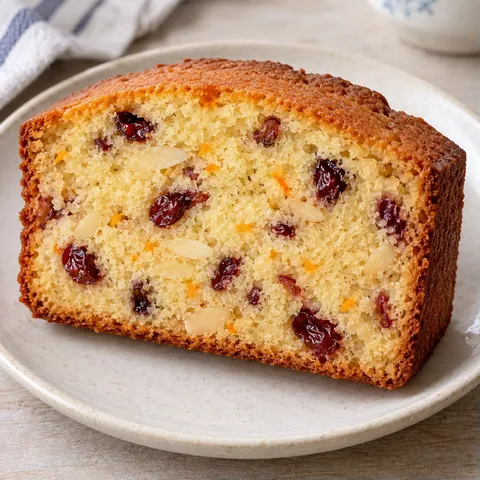 Butter loaf with orange and almonds — cranberries