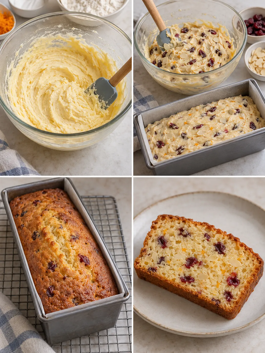 Butter loaf with orange and almonds — cranberries