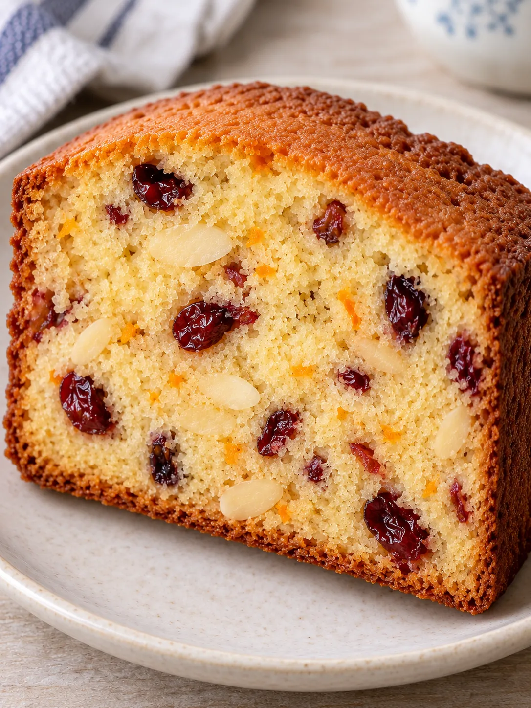 Butter loaf with orange and almonds — cranberries