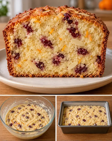 Butter loaf with orange and almonds — cranberries