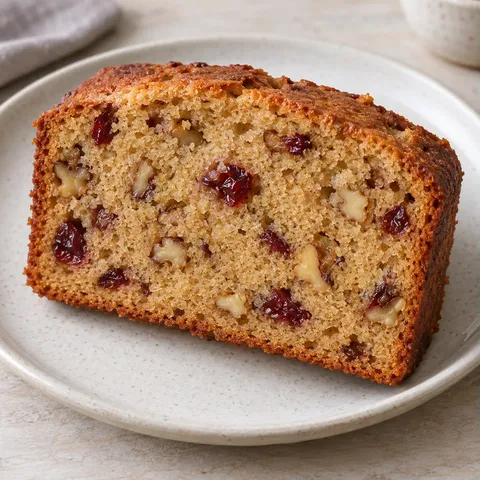Butter loaf with coffee and walnuts — cranberries