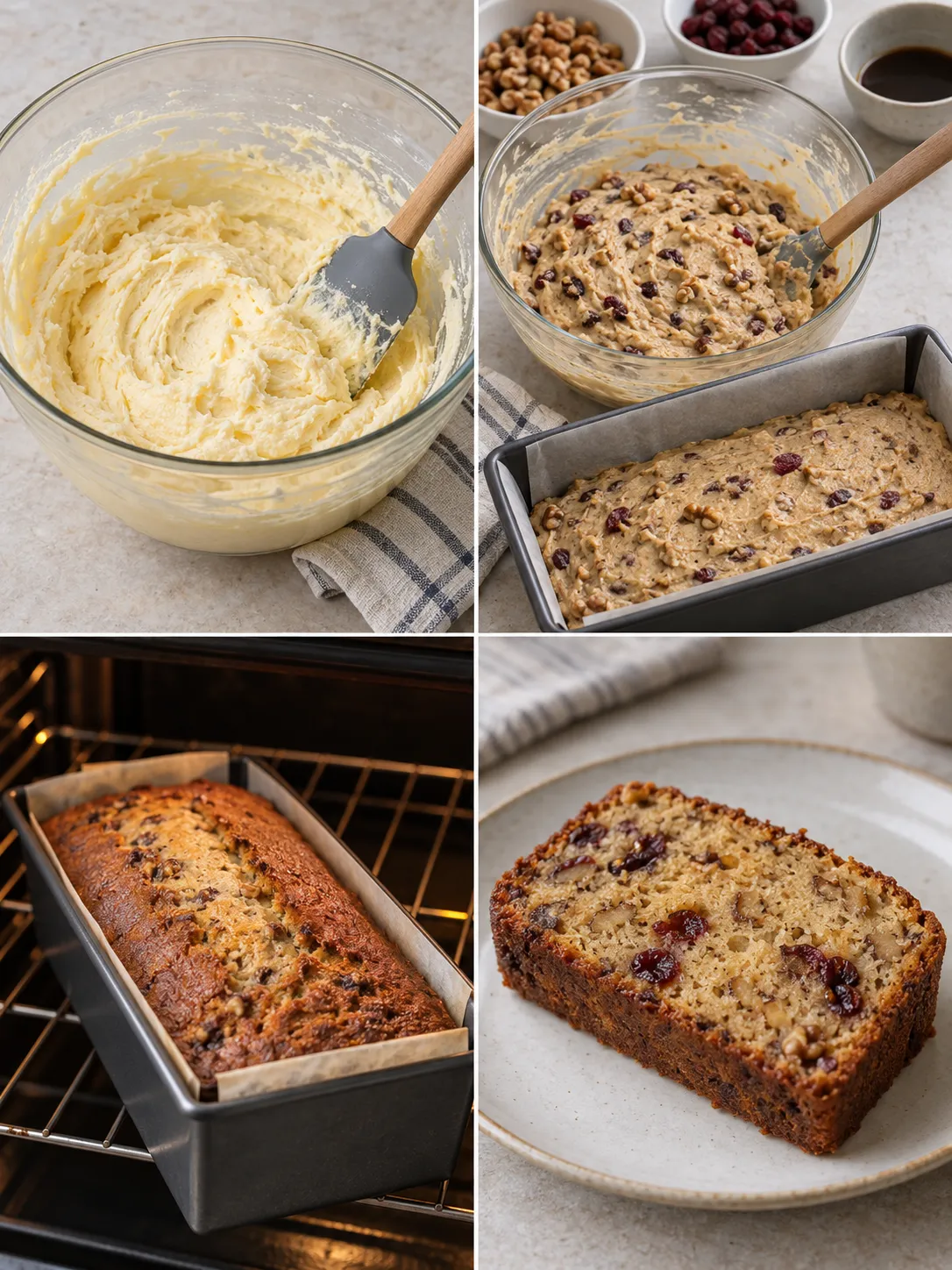 Butter loaf with coffee and walnuts — cranberries