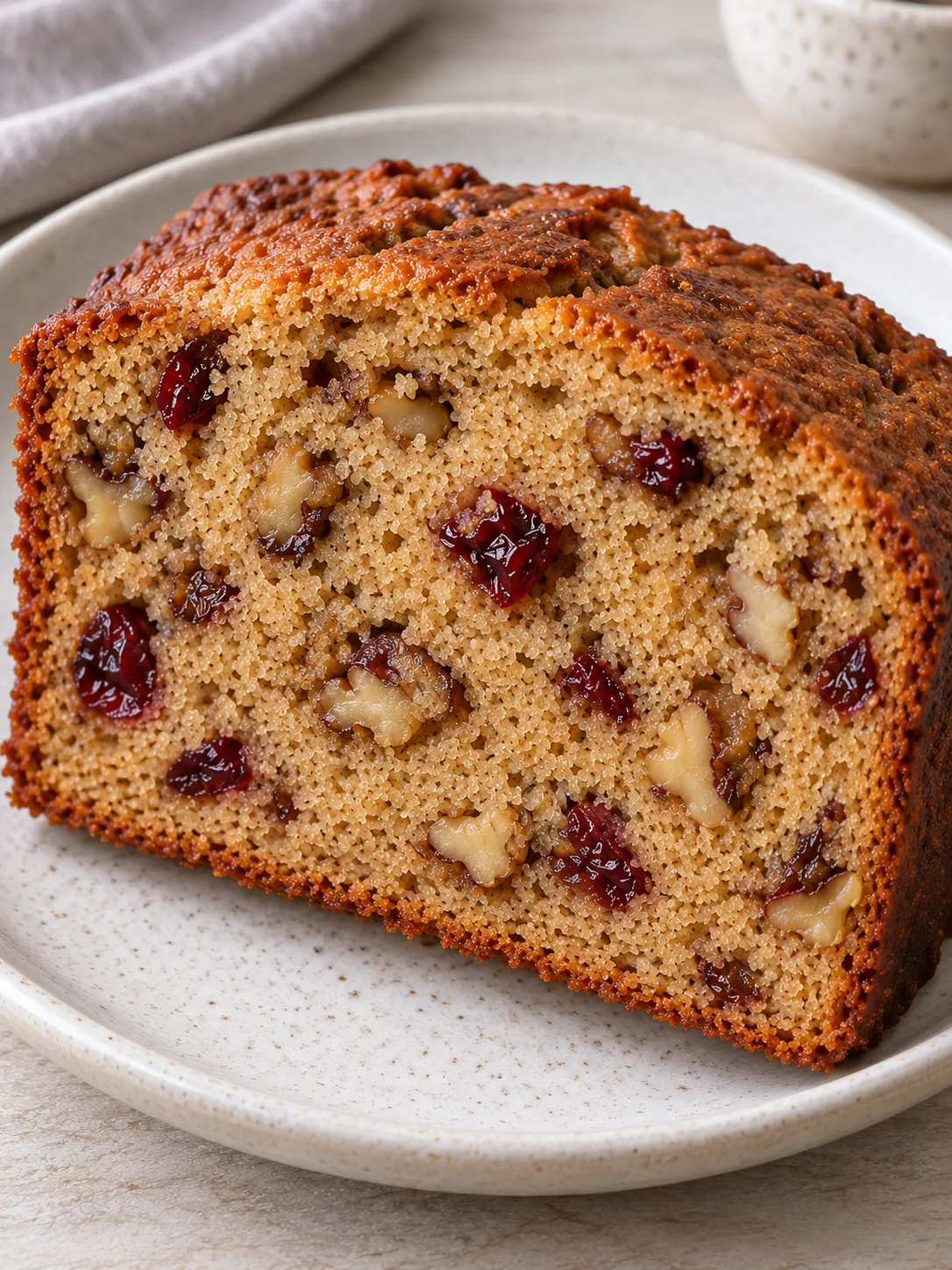 Butter loaf with coffee and walnuts — cranberries