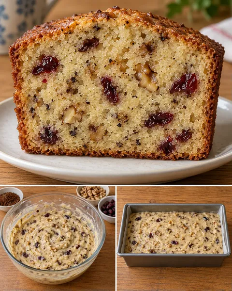 Butter loaf with coffee and walnuts — cranberries