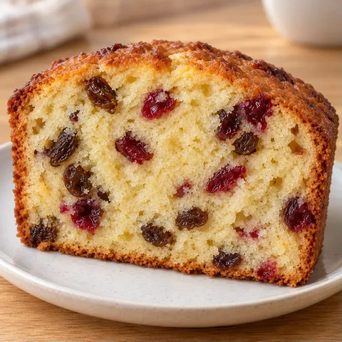 Butter loaf with vanilla and raisins — cranberries