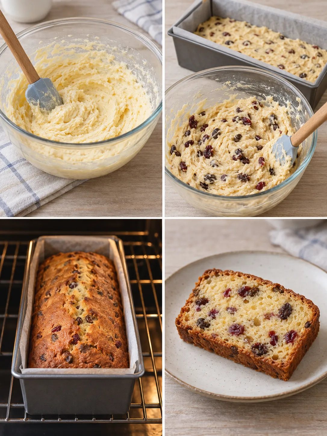Butter loaf with vanilla and raisins — cranberries