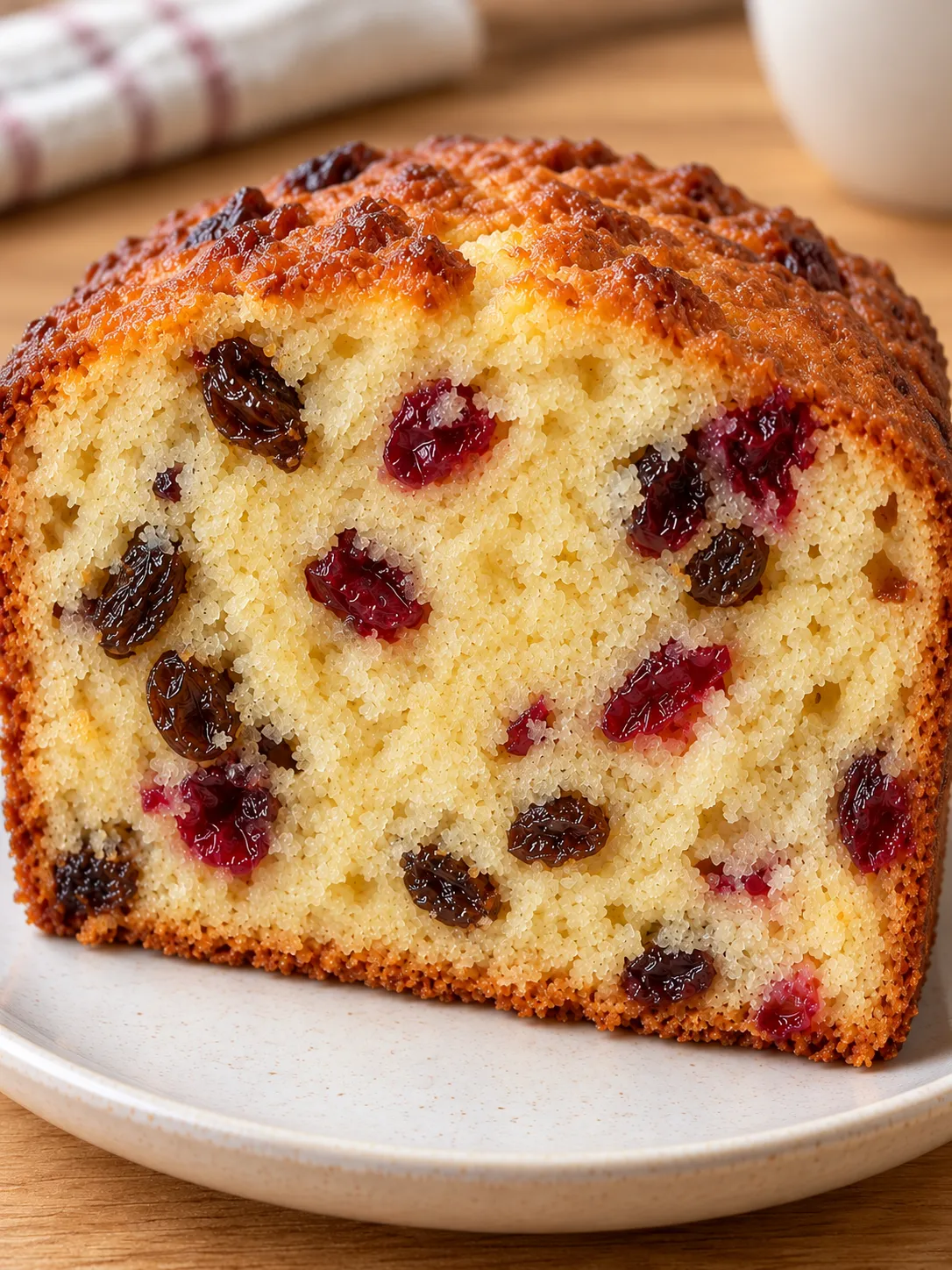 Butter loaf with vanilla and raisins — cranberries