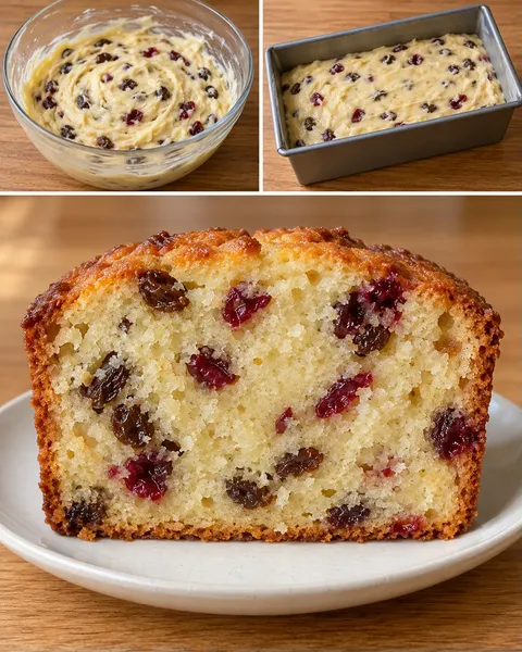 Butter loaf with vanilla and raisins — cranberries