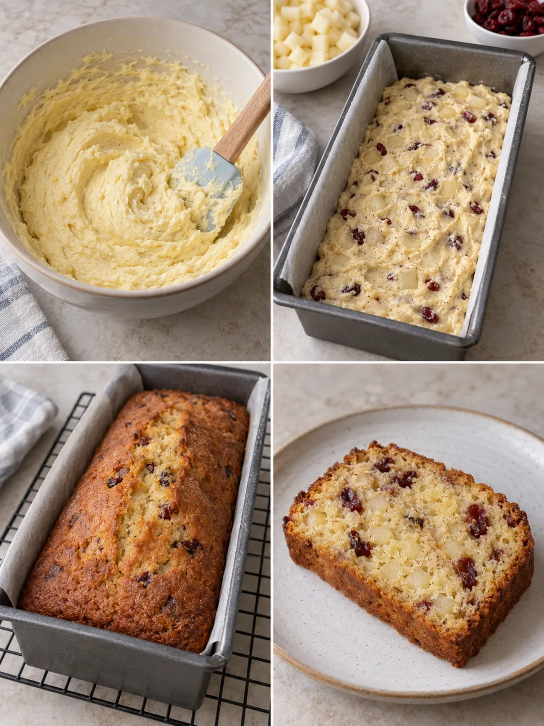 Butter loaf with cardamom and pear — cranberries