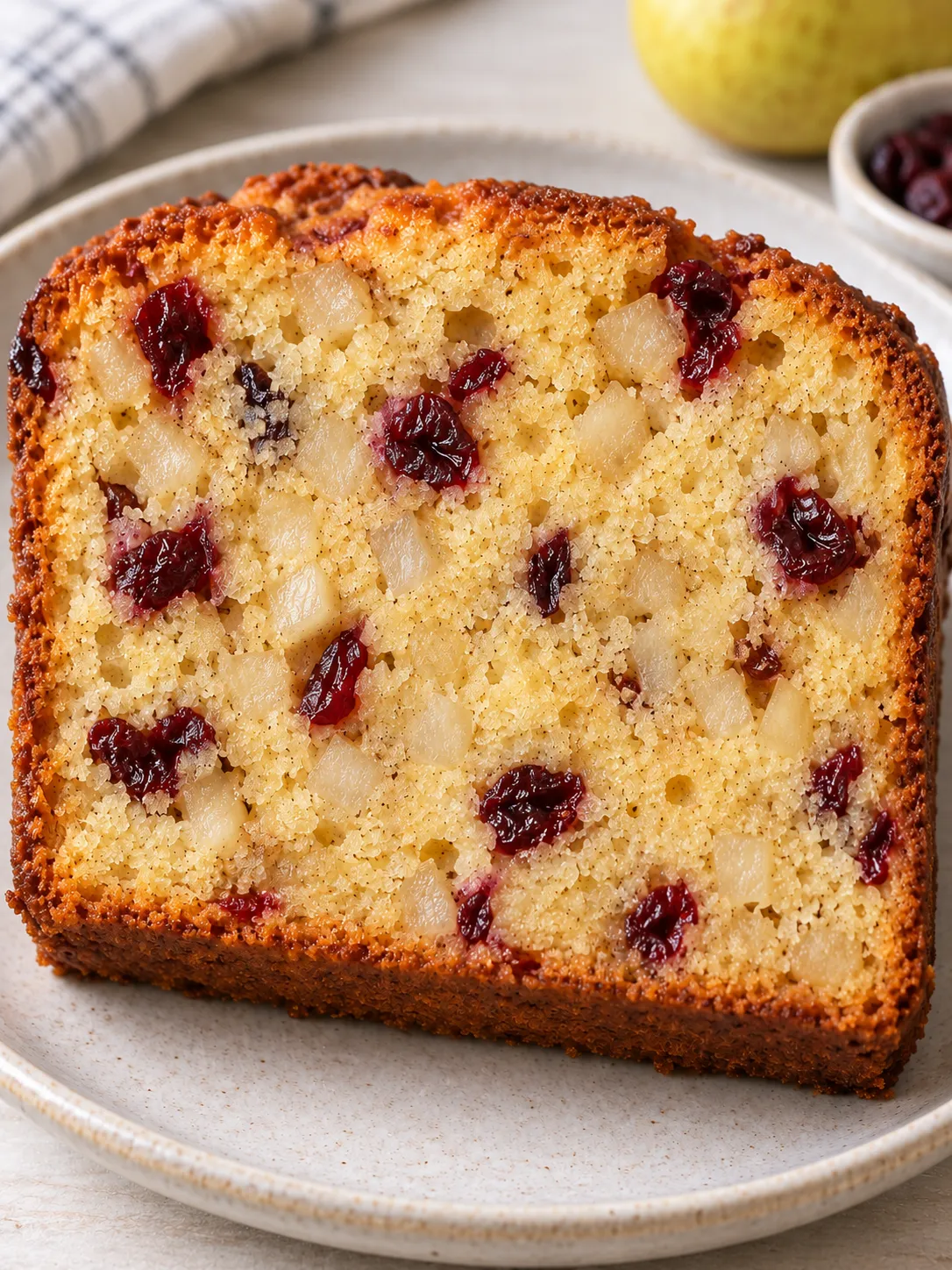 Butter loaf with cardamom and pear — cranberries