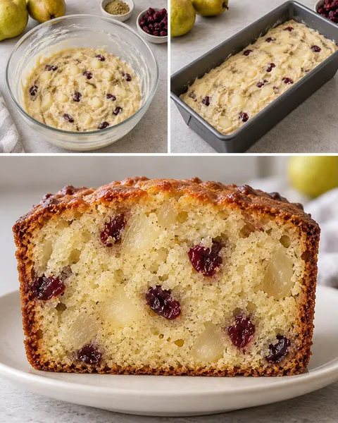 Butter loaf with cardamom and pear — cranberries