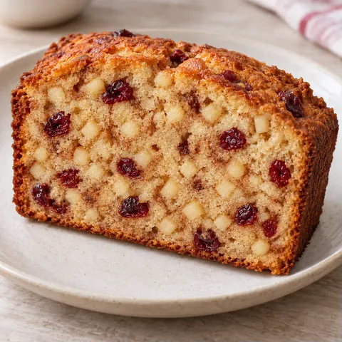 Butter loaf with cinnamon and apple — cranberries
