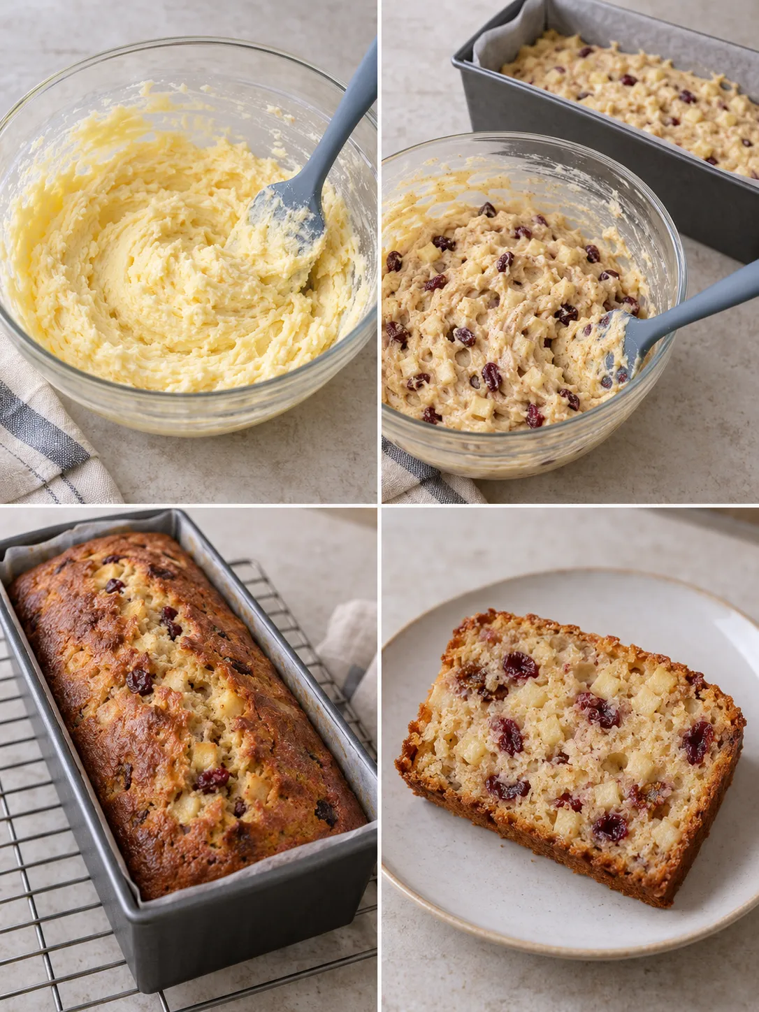 Butter loaf with cinnamon and apple — cranberries