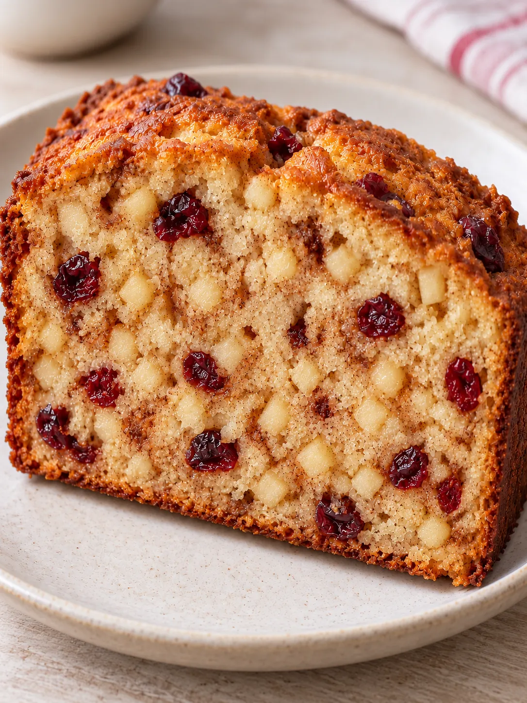 Butter loaf with cinnamon and apple — cranberries