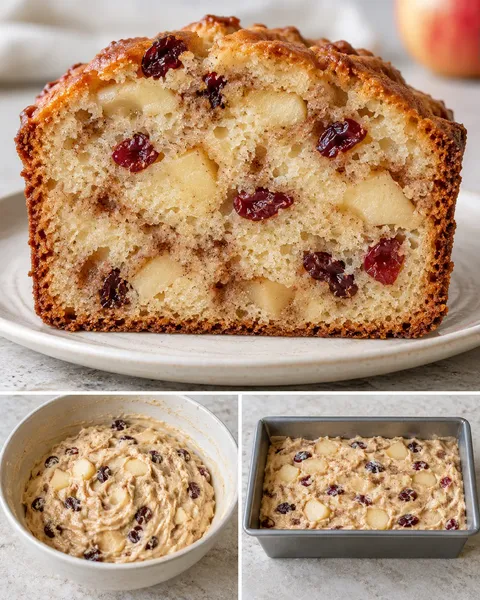 Butter loaf with cinnamon and apple — cranberries