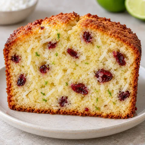 Butter loaf with coconut and lime — cranberries