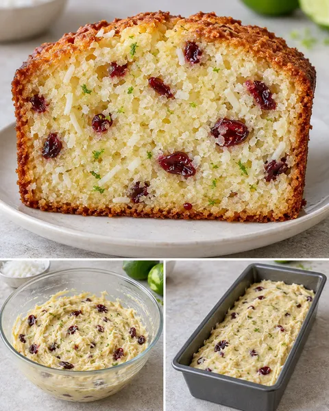 Butter loaf with coconut and lime — cranberries