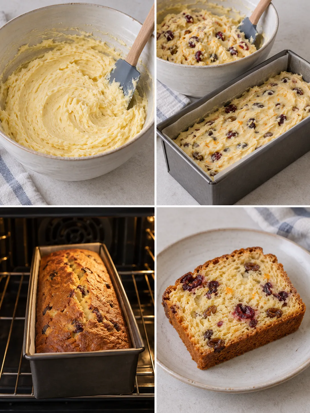 Butter loaf with cranberries and orange — raisins