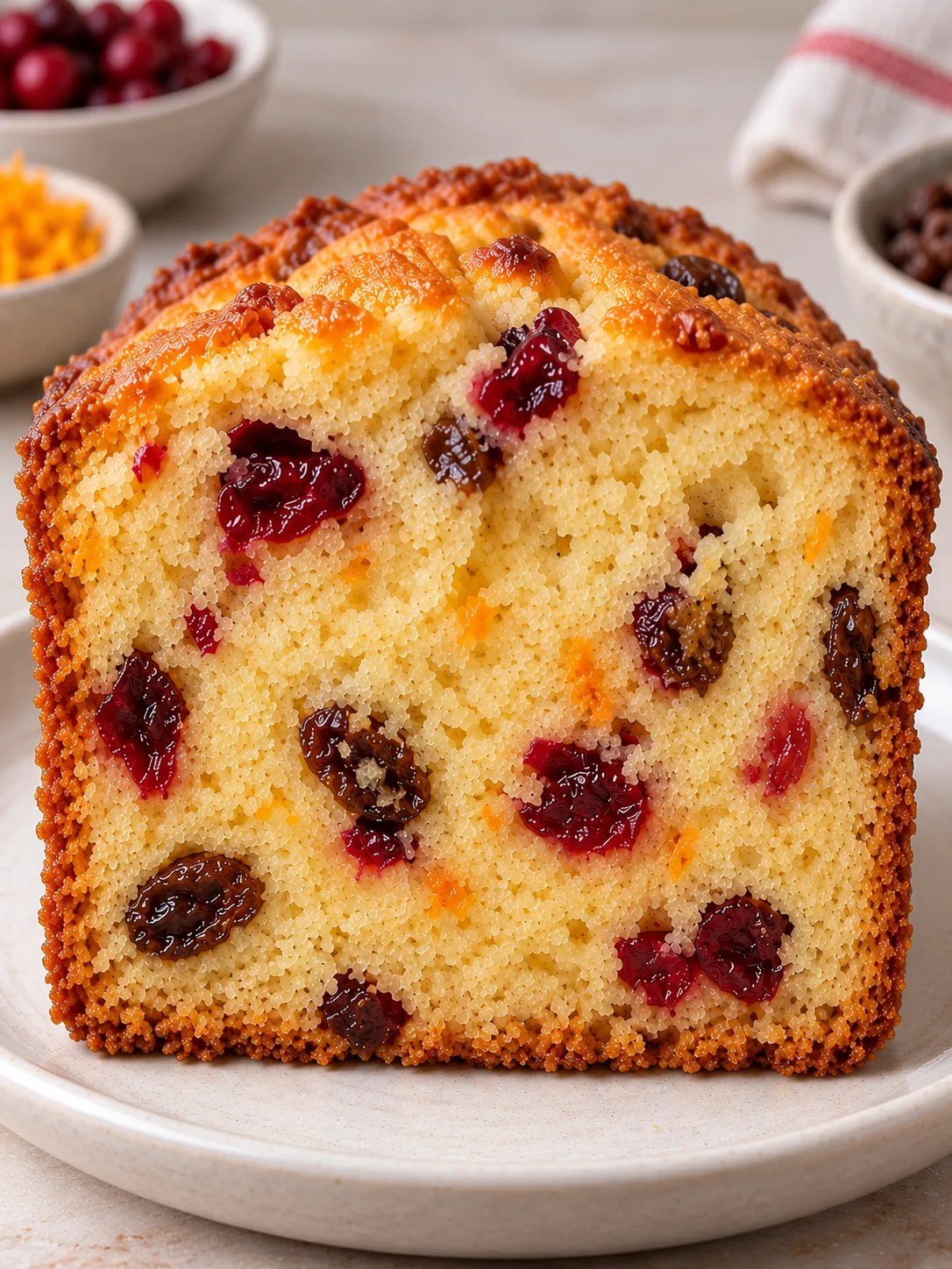 Butter loaf with cranberries and orange — raisins