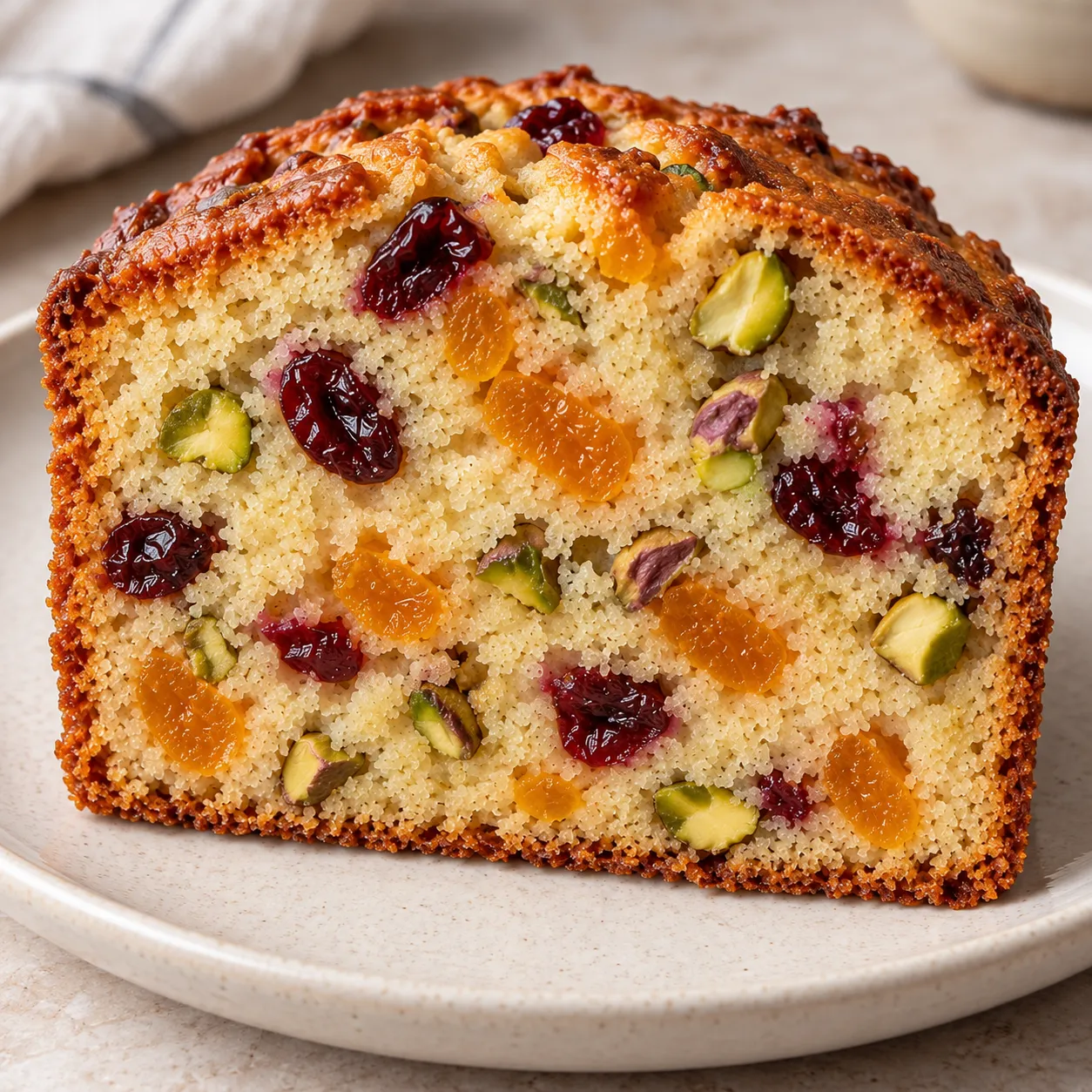 Butter loaf with apricots and pistachios — cranberries