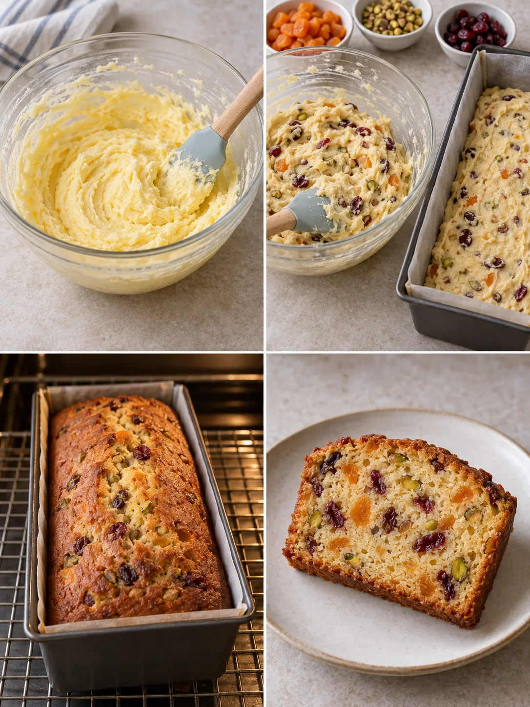 Butter loaf with apricots and pistachios — cranberries