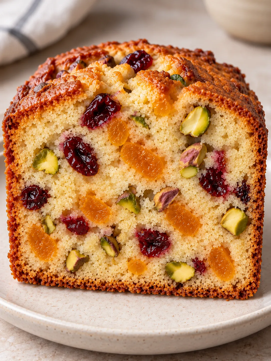 Butter loaf with apricots and pistachios — cranberries