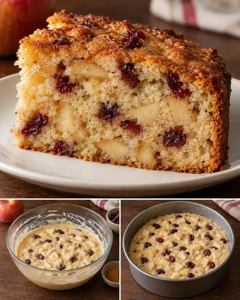 Yogurt cake with apple and cinnamon — cranberries