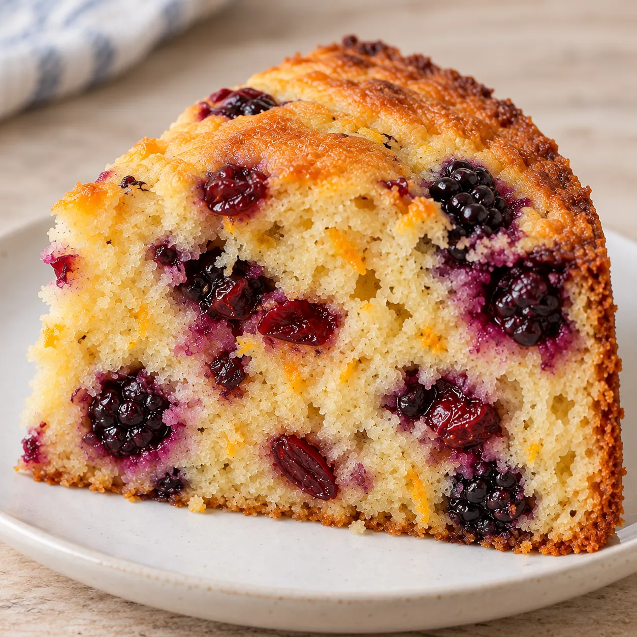 Yogurt cake with blackberries and orange — cranberries