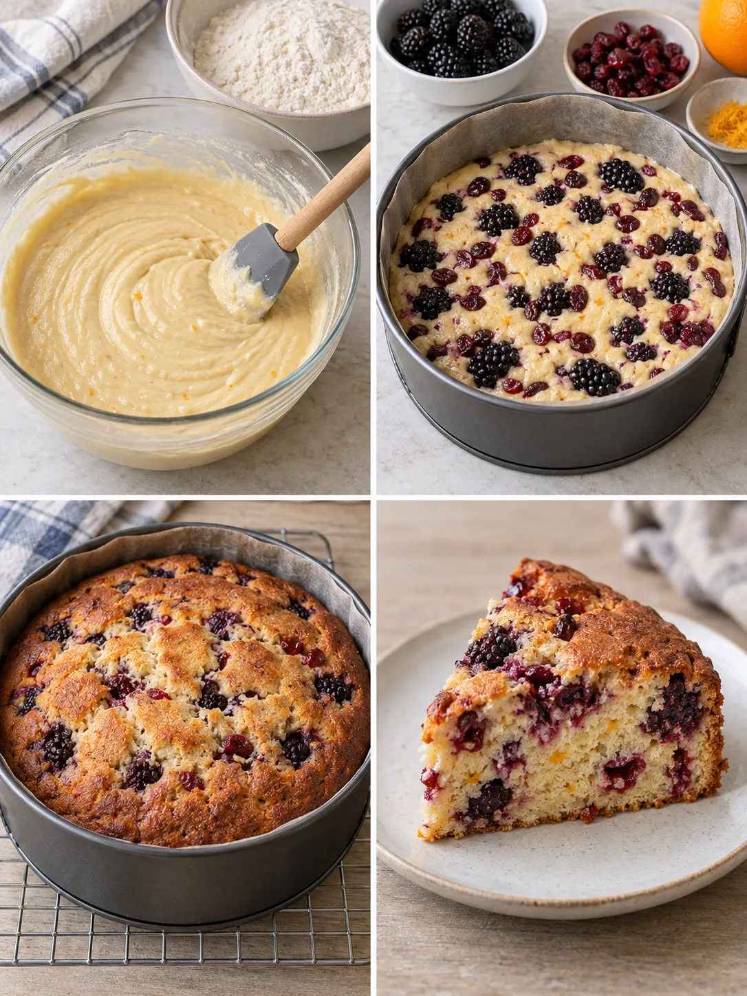 Yogurt cake with blackberries and orange — cranberries