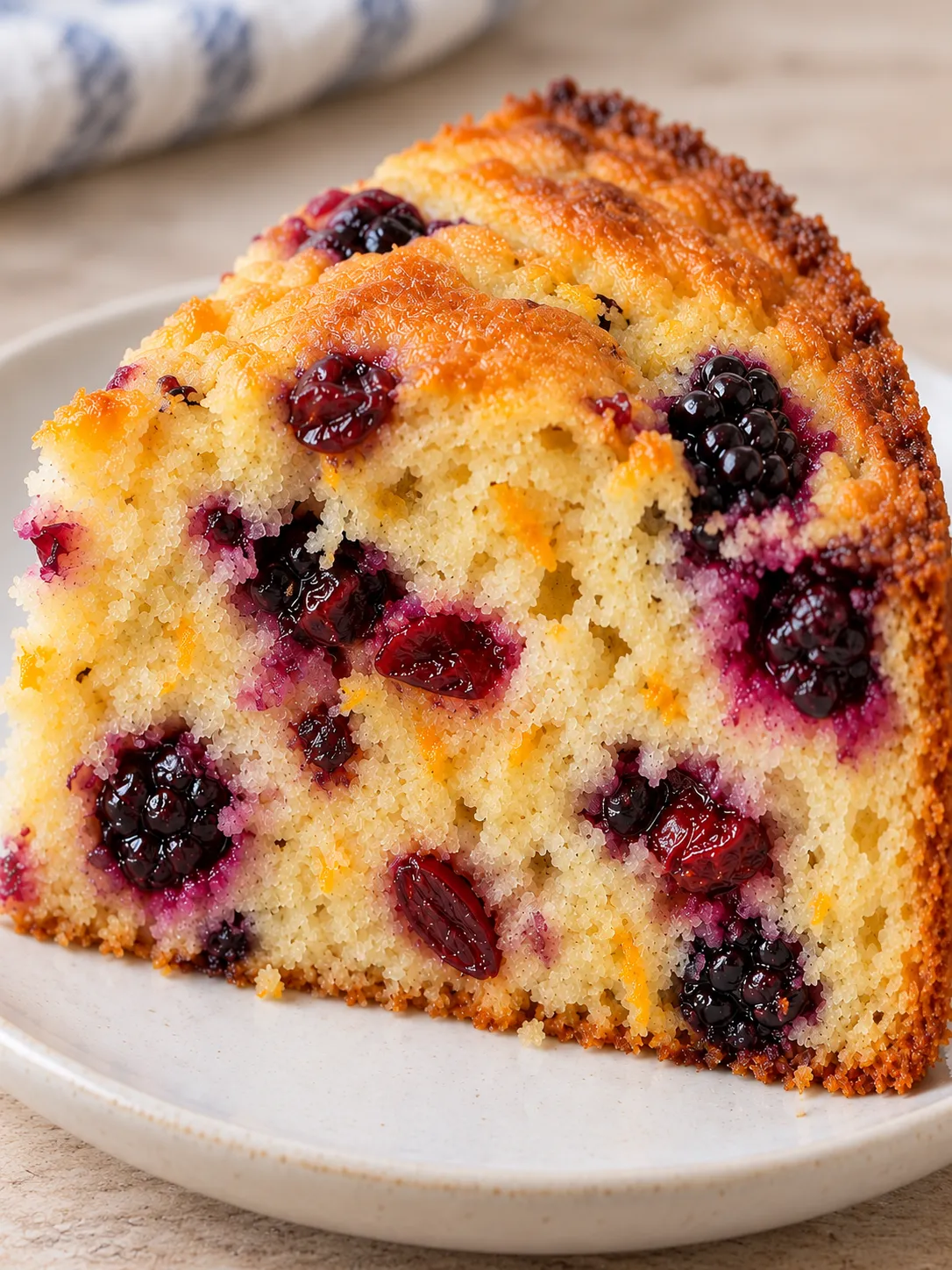 Yogurt cake with blackberries and orange — cranberries