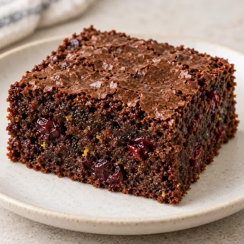 Brownies with lemon and poppy seeds — cranberries