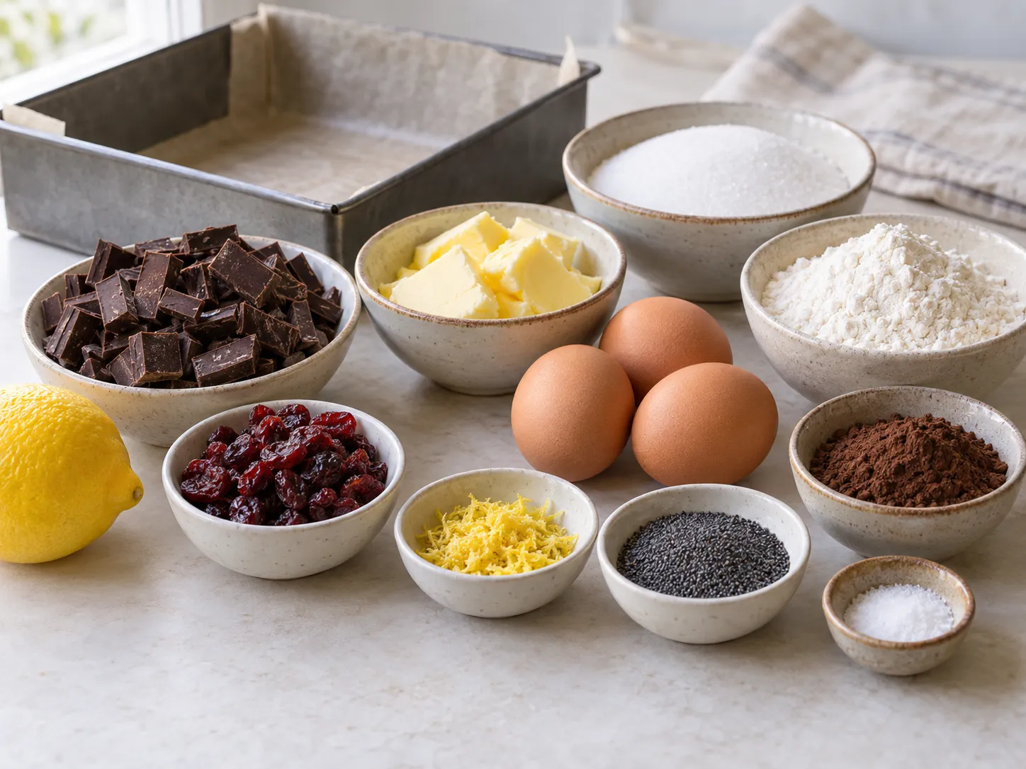 dark chocolate, chopped, unsalted butter, softened, granulated sugar, large eggs