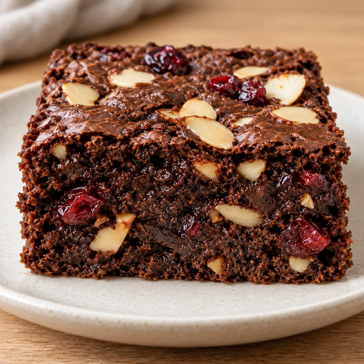 Brownies with orange and almonds — cranberries