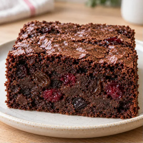 Brownies with vanilla and raisins — cranberries