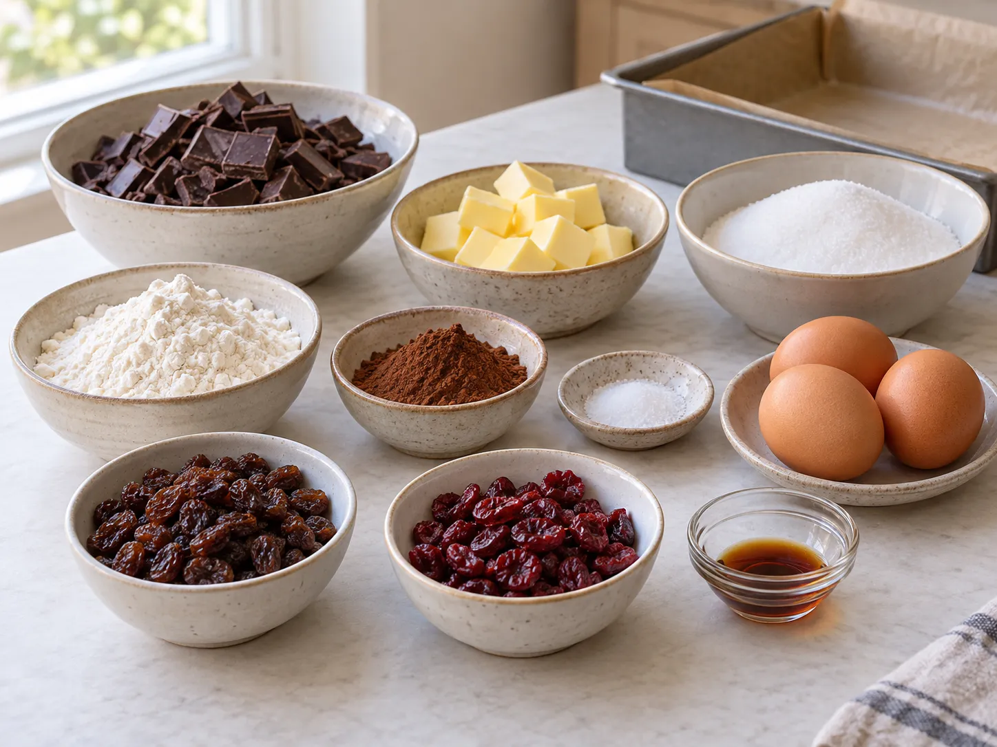dark chocolate, chopped, unsalted butter, softened, granulated sugar, large eggs