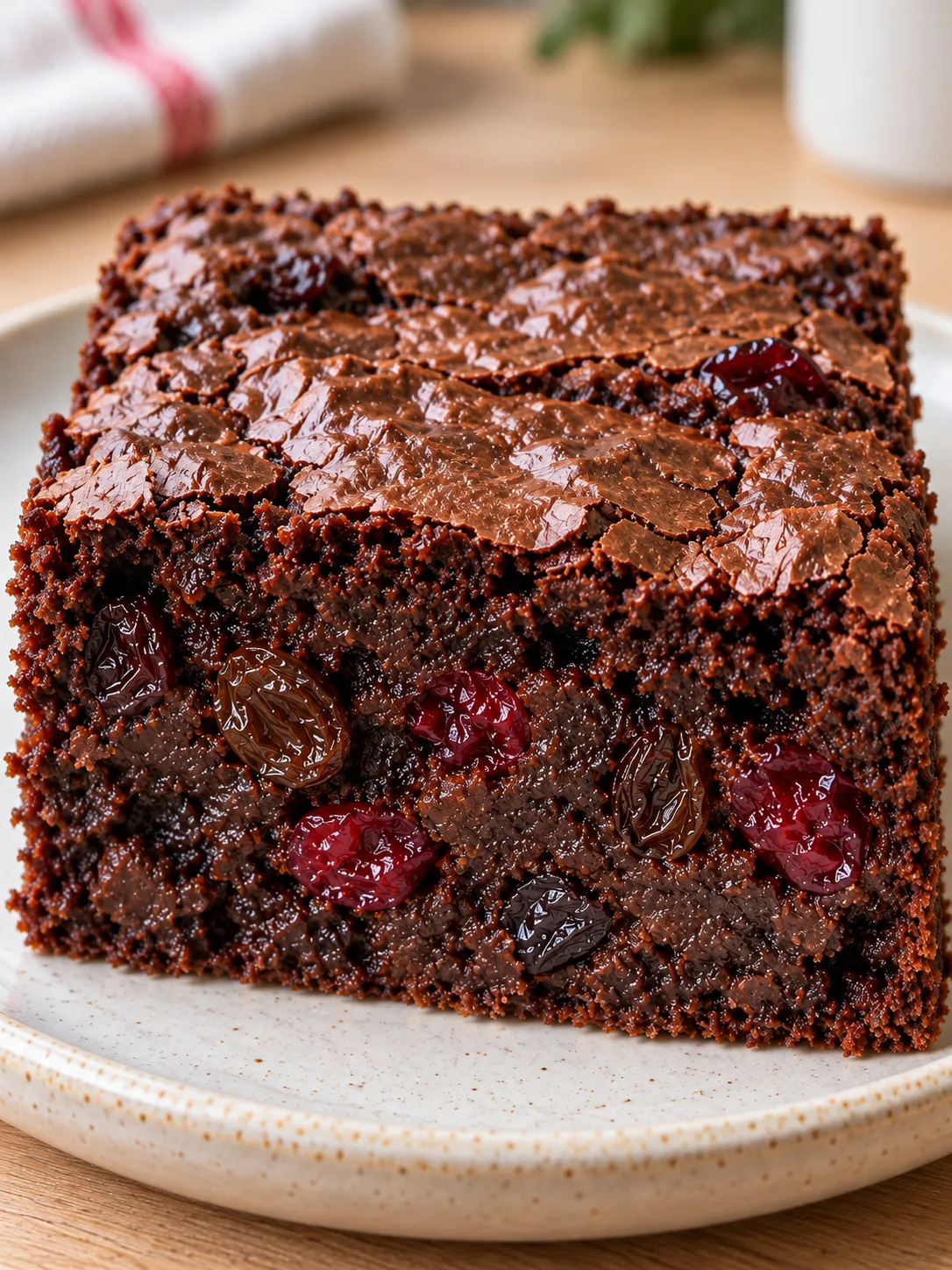 Brownies with vanilla and raisins — cranberries