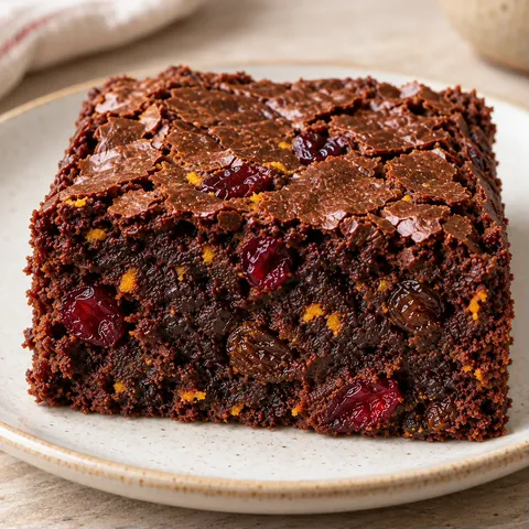 Brownies with cranberries and orange — raisins